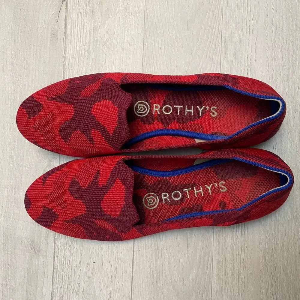 Rothy’s the flat red camo round toe flat size‎ 6.5